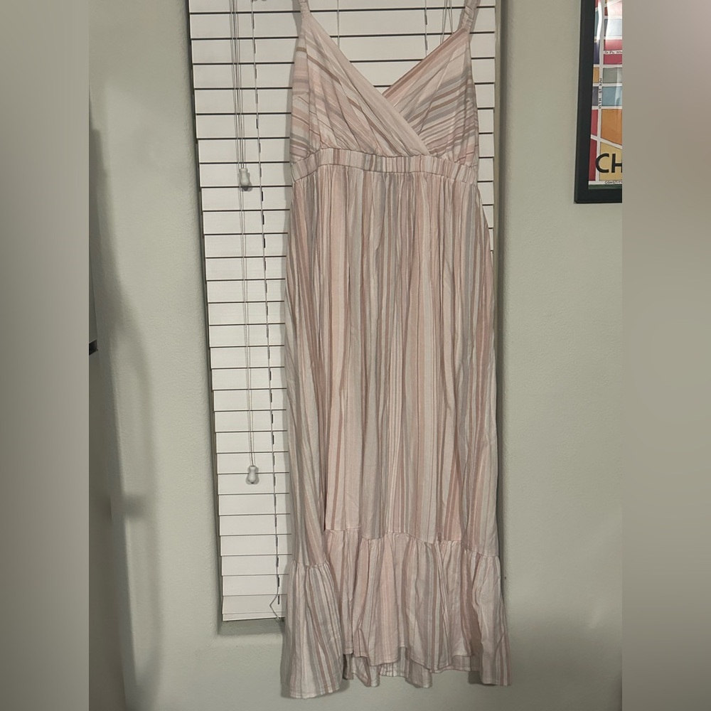 LOFT Beach Striped Lightweight Maxi Dress Size L
